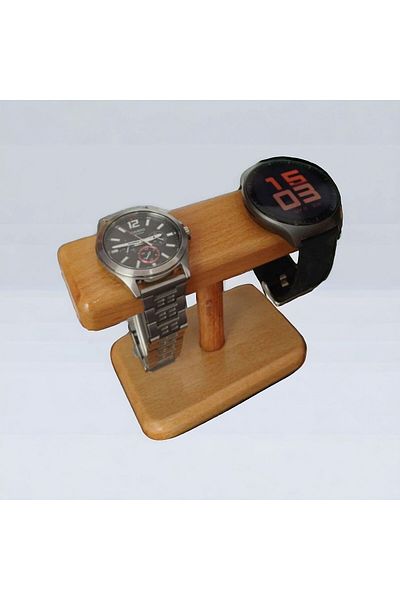 woodory Brown Wood 2-Piece Watch and Jewelry Organizer Stand