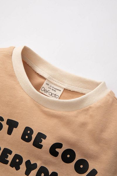 DeFacto Baby Boy Crew Neck Printed 2-Piece Long Sleeve T-shirt C3601a524sp