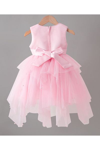 Kookie Kids Sequin Embellished Bow Party Dress - Pink