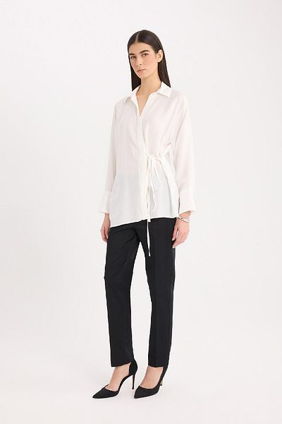 DeFacto Oversize Wide Fit Button Long Sleeve White Shirt E0568Ax24Wn