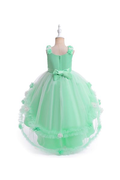 Kookie Kids Flower Applique Party Dress - Green