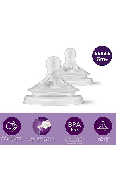 Philips Avent Natural Response Medium Flow Bottle Teat - 2 Pieces