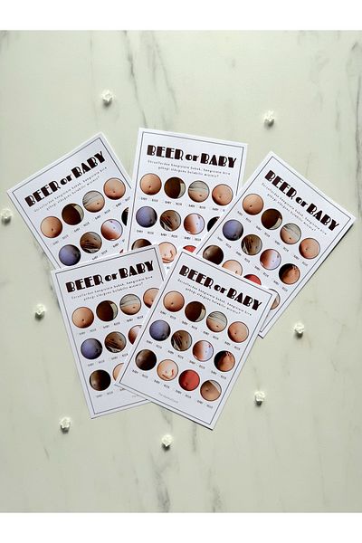 The Istanbul Event Set of 5 Baby Shower Play and Entertainment Question Cards - Beer or Baby?