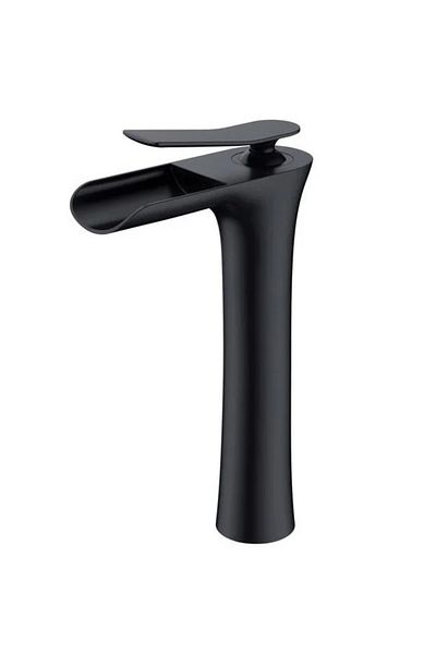 yediyapı Seven Build Market Waterfall Black Bowl Sink Faucet (Long)