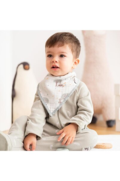 Owli 2 Kat Müslin Havlu Bandana Önlük 2'li Set Forest