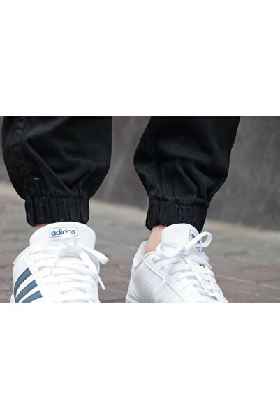 green poll Erkek Jogger Kot Pantolon – Siyah, Lastikli Bel & Paça, Yıkamalı Denim