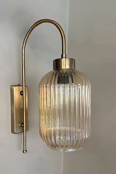 Bamyum Wingmn Honey Color Glass Sconce Wall Lamp Modern Hotel Cafe Vintage Living Room Bedroom Staircase Retro