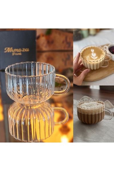 MİMOZA PARK 1 Pcs Pinterest Heat Resistant Nescafe Tea Cup Large Size 500 ml