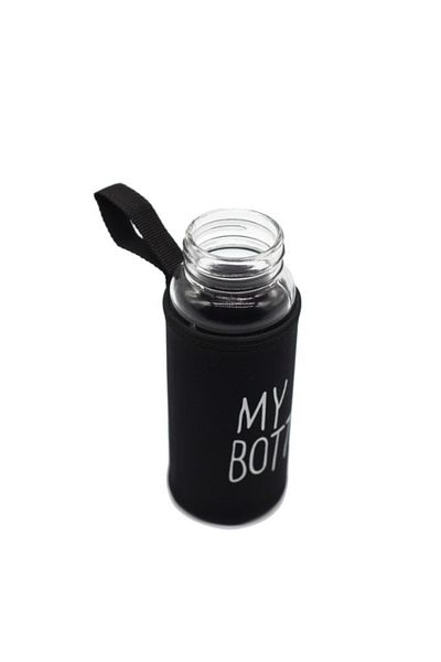 fitmart Black Adipa Pr Glass Water Bottle - 500 ml