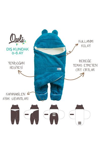 Owli Outer Swaddle 0-6 Months Turquoise