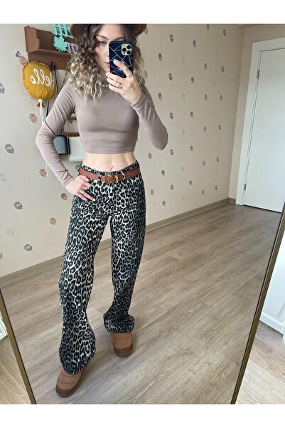 Chinozetti And Mom LEOPAR DESENLİ JEAN PANTOLON