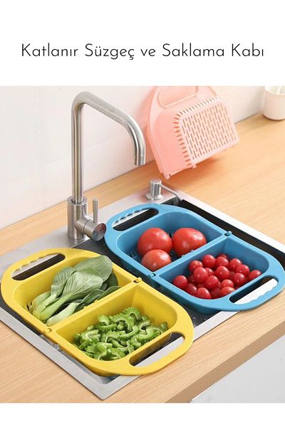 All About Kitchen Multi-Purpose Foldable Strainer and Storage Container