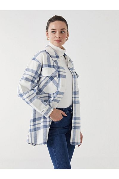 LC Waikiki Καρό Oversize Γυναικείο Πουκάμισο Τουνίκ