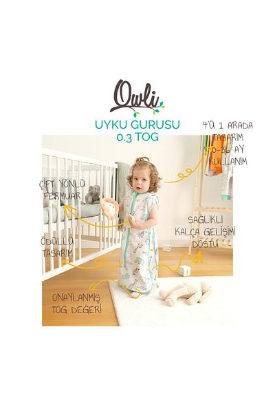 Owli Baby White Patterned Sleeping Bag