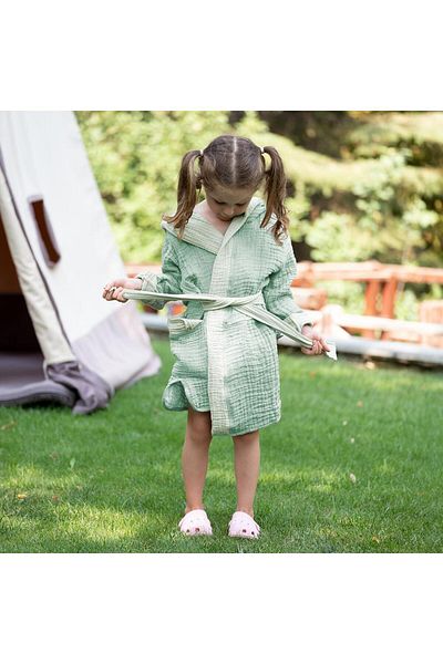 Owli Lovelayers 4 Layer Muslin Bathrobe Mint Green