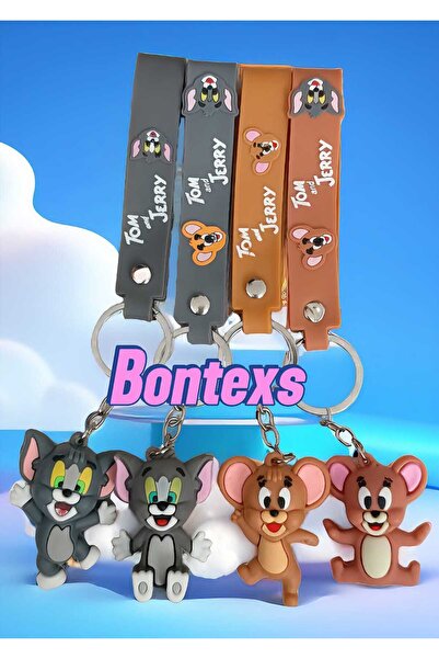 Bontexs Tom Ve Jerry 3D Silikon Anahtarlık 4 Adet