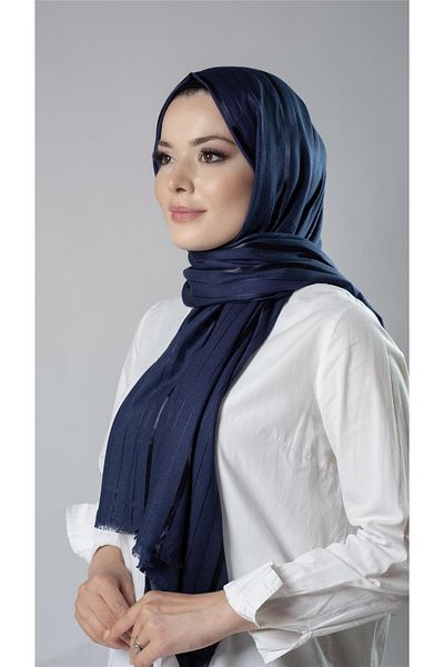 HÜRREM BONE Şal cu dungi Bleumarin Tesatura Viscoza Bursa Dolama 202110_02