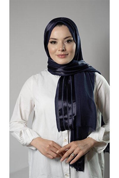 HÜRREM BONE Μπλε ριγέ σάλι Viscose ύφασμα Bursa Dolama 202109_02