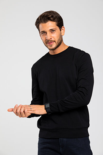 Süperlife Süperlife Erkek Bisiklet Yaka Slim Fit İnce Sweatshirt SPR 20K17