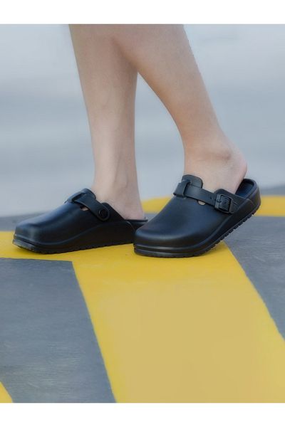Sneak-a-Peek By Styli Buckle Detail Comfort Clogs