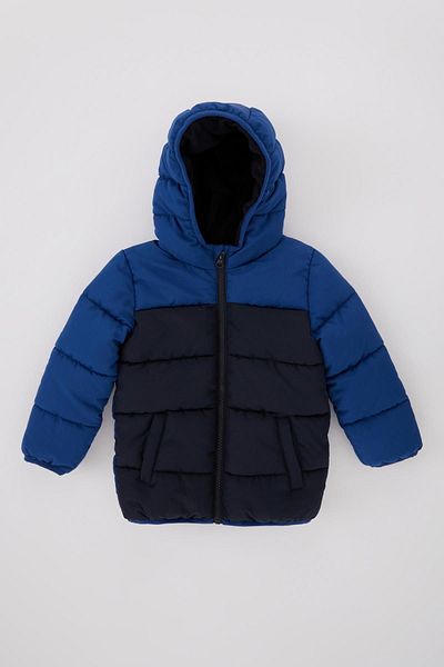DeFacto Inflatable Jacket with Water Repellent, Hood and Fleece Lining for Baby Boy - A2215A523Au