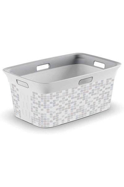 Keter Chic 45-liter Laundry Basket Mosaic Design (59x39x27cm)