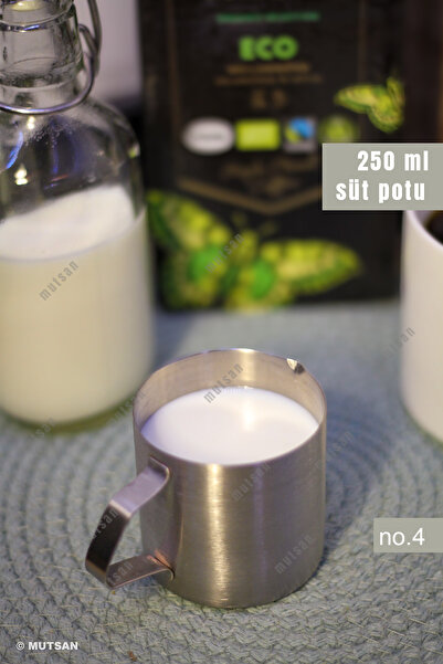 NORREN 304 Paslanmaz Çelik Sütlük No.4 - 250 ml | Küçük Krema ve Süt Potu | P...