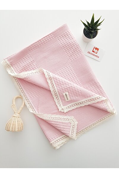 ilkimbebe بطانية أطفال دانتيل بيكيه قطن 100% مقاس 85x90