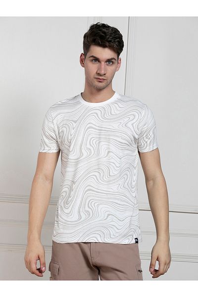 Dennis Lingo By Styli Regular Fit Marbled Print T Shirt