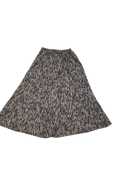 ECE GİYİM Women's Patterned Waist Elastic Eight Pieces Thick Winter Skirt