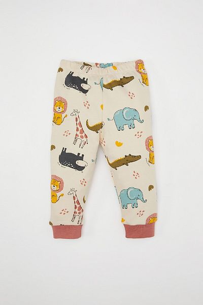DeFacto Baby-Jungen-Pyjama-Set mit Safari-Aufdruck, langärmelig, 2-teilig, D8317a5ns