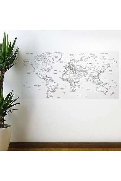TABLOX Writable World Map Magnetic Wall Sticker 110 x 56 cm