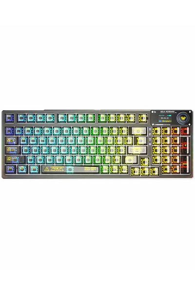 Aula F98 PRO 95% Tri-Mode RGB Wireless Mechanical Gaming Keyboard, Crystal Switches with OLED Screen
