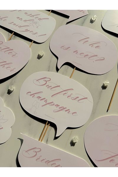 The Istanbul Event 10-Piece Soft Pink White Wedding Conversation Balloon Set - Best Wedding Ever - Better Together - Who Is Next