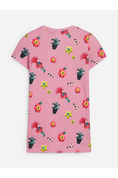 Puma All-Over Trolls Graphic Print Round Neck T-Shirt