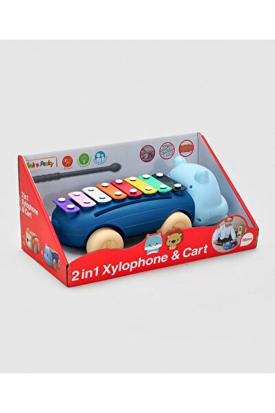 Fab N Funky عربة إكسيليفون حيوانية متعددة الوظائف 2 في 1، مهارات حركية دقيقة،...