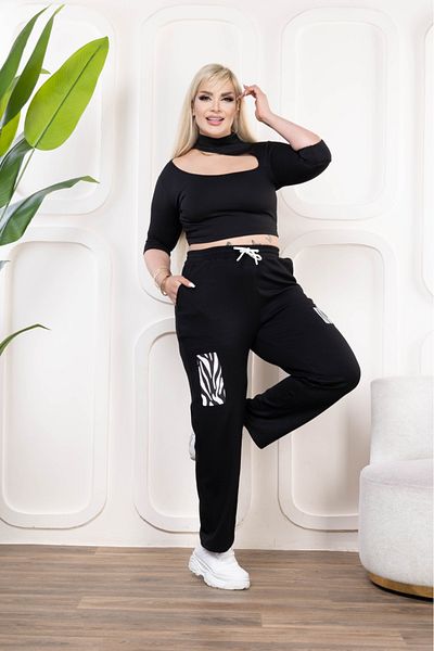 Esina Γυναικεία Φούτερ με σχέδιο Zebra - Pipe Leg