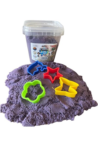 EVENT Kinetik Kum Büyük Boy 800 gr Kovalı 4 Adet Kalıp Hediyeli Kinetik Kum