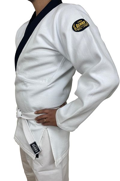 TOP GLORY Μαύρο Jiu Jitsu Kimono - BJJ Gi, Ju Jitsu κοστούμι, με γιακά