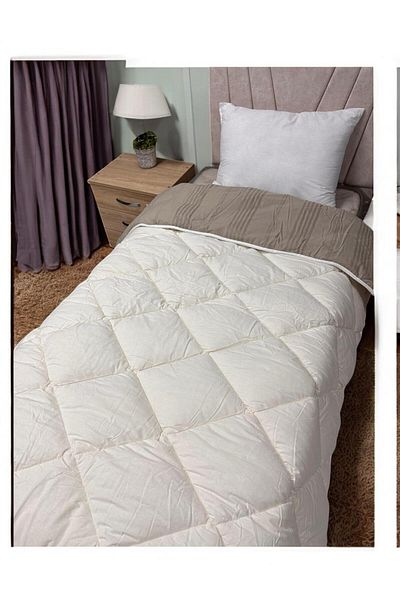 Clasy 100% Cotton Ranforce Single Double Sided Quilt Arakis V3 Brown Plain Pattern