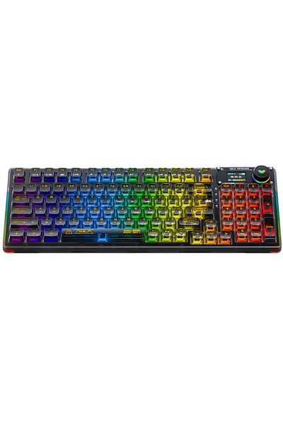 Aula F98 PRO 95% Tri-Mode RGB Wireless Mechanical Gaming Keyboard, Crystal Switches with OLED Screen