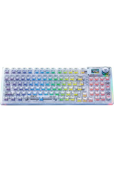 Aula F98 PRO 95% Tri-Mode RGB Wireless Mechanical Gaming Keyboard, Crystal Switches with OLED Screen