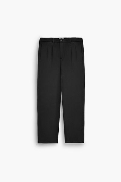 ablukaonline Schwarze Baggy Fit Stoffhose für Herren