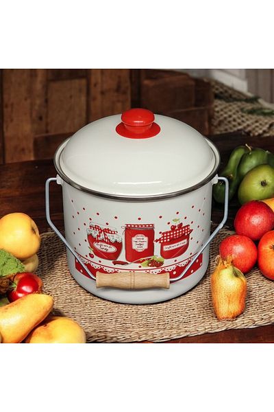 emaye market Enameled Copper Yogurt Pot Pulses Storage Pot Potato Onion Bucket 16 cm 2 Lt