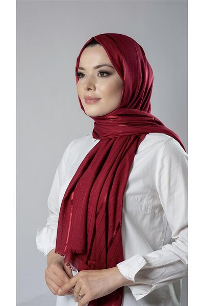 HÜRREM BONE Şal cu dungi Roşii Claret Tesatura Viscoza Bursa Dolama 202110_16