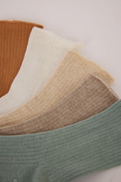 DeFacto Baby Boy Seamless 5-Piece Cotton Long Socks C9114A5Ns