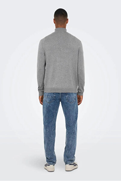 Only & Sons Men's Full Fisherman Regular Fit Sweater 22020879 Onswyler Gray