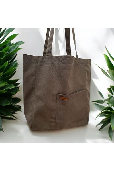 LİFENES Shoulder Bag - Raw Fabric, Tote, Cloth, Pocket Detail