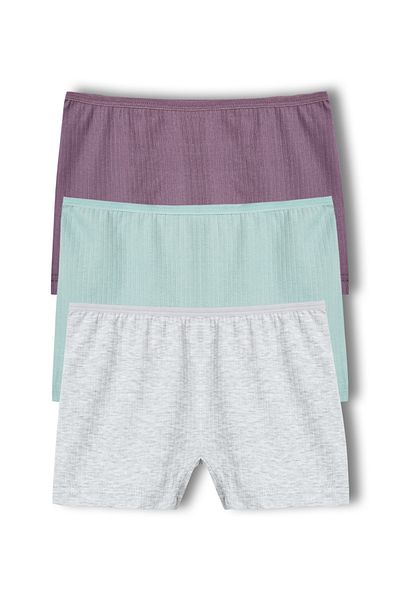 HNX Γυναικεία εσώρουχα Boxer με βαμβακερά κορδόνια 3 συσκευασιών