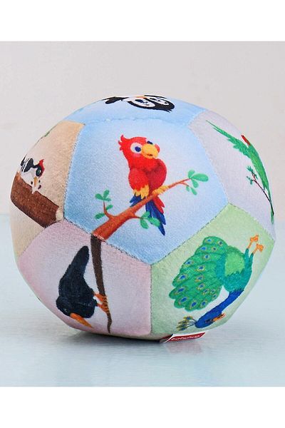 Babyhug Babyhug Birds Themed Soft Squeezable Ball for Kids, Multicolor, 13cm - Stimulates Visual Development